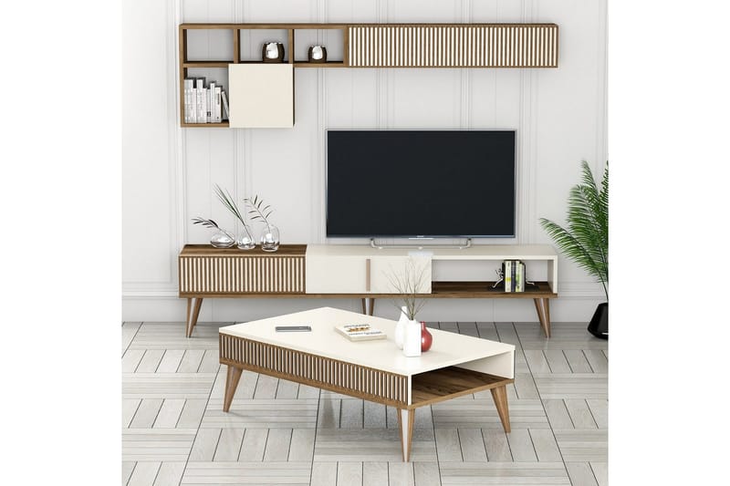 Lissione Møbelsæt til Stuen - Natur/Hvid - Møbler - Møbelsæt - Møbelsæt til stuen