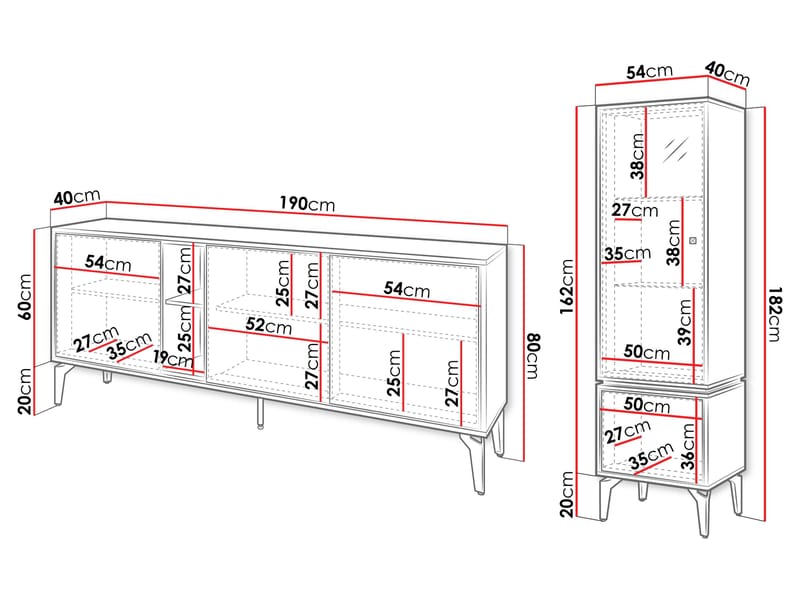 Lorvenn Møbelsæt til stue - Brun/Sort - Møbler - Møbelsæt - Møbelsæt til stuen