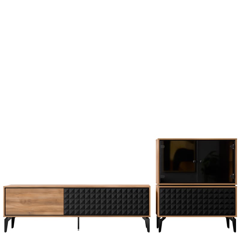 Lorvenn Møbelsæt til stue, Brun/Sort