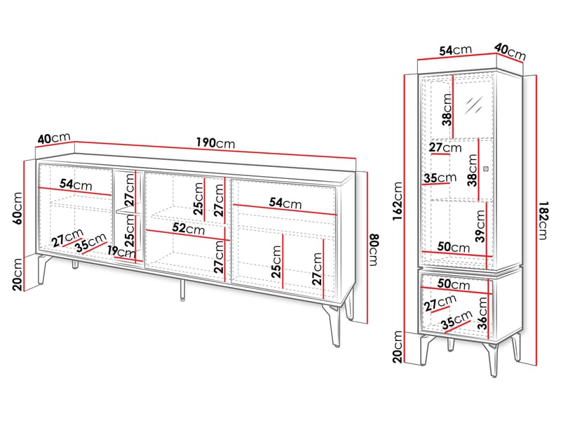 Lorvenn Møbelsæt til stue - Brun/Sort - Møbler - Møbelsæt - Møbelsæt til stuen