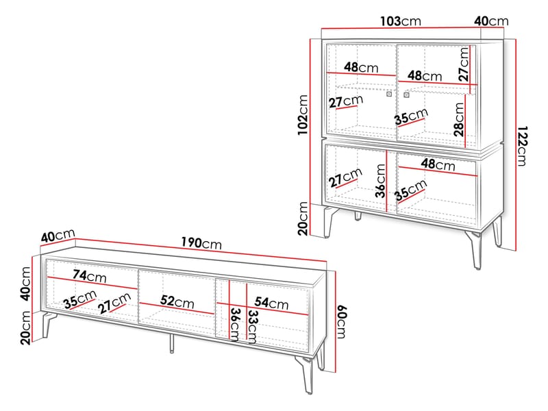 Lorvenn Møbelsæt til stue - Brun/Sort - Møbler - Møbelsæt - Møbelsæt til stuen