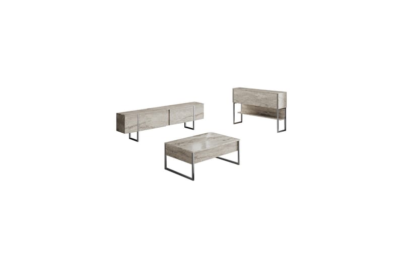 Luxe Møbelsæt til Stue - Beige/Sølv - Møbler - Møbelsæt - Møbelsæt til stuen