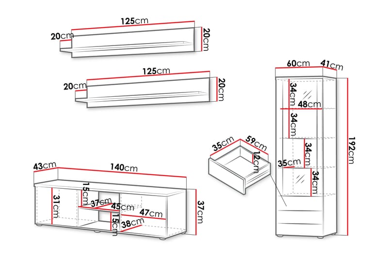 Lyrosen Møbelsæt Til Stue - Beige - Møbler - Møbelsæt - Møbelsæt til stuen