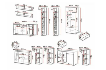 Castlebay Möbelset För Sovrum Brown - Møbler - Møbelsæt - Møbelsæt til soveværelse
