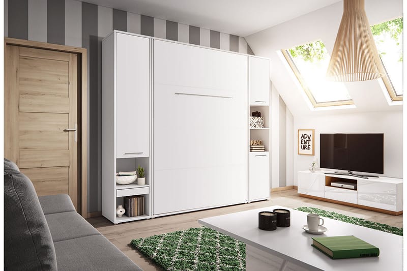 Concept Pro Soveværelsessæt Skabsseng - Hvid - Møbelsæt til soveværelse