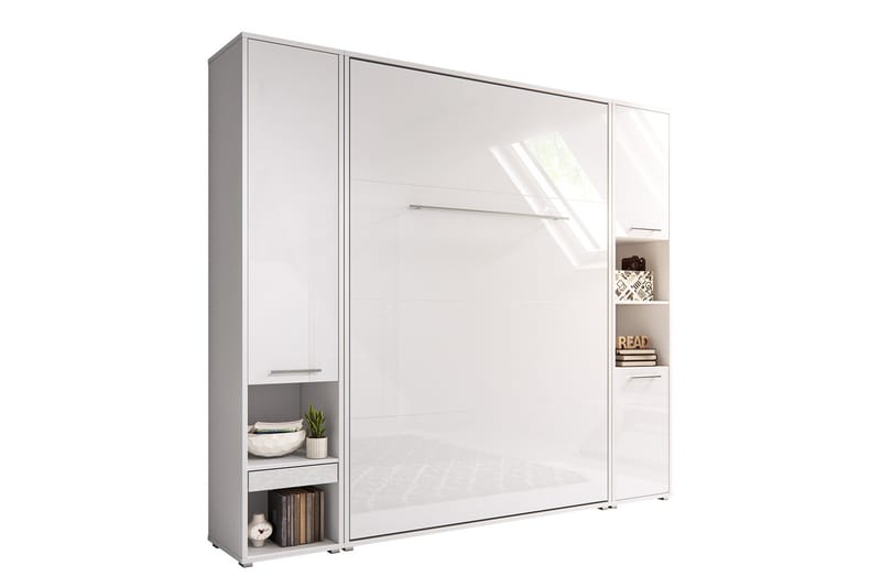 Concept Pro Soveværelsessæt Skabsseng - Hvid Højglans - Møbler - Møbelsæt - Møbelsæt til soveværelse