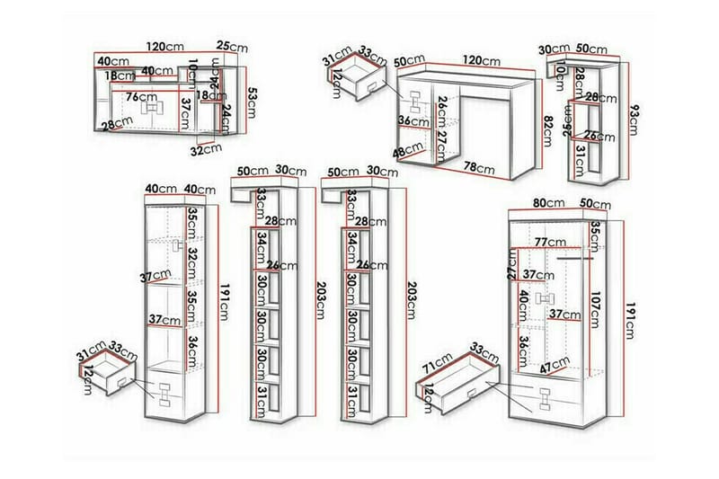 Grey High Gloss - Møbler - Møbelsæt - Møbelsæt til soveværelse