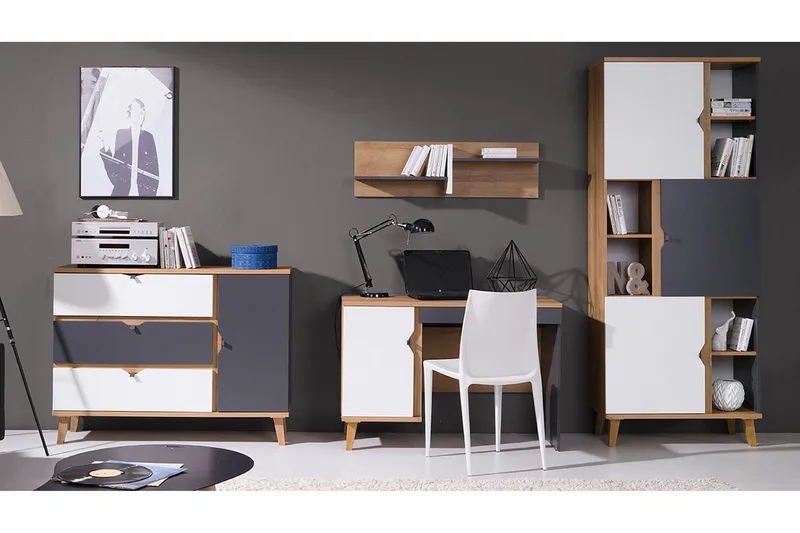 Memone soveværelsessæt barn, Beige / Grå / Hvid