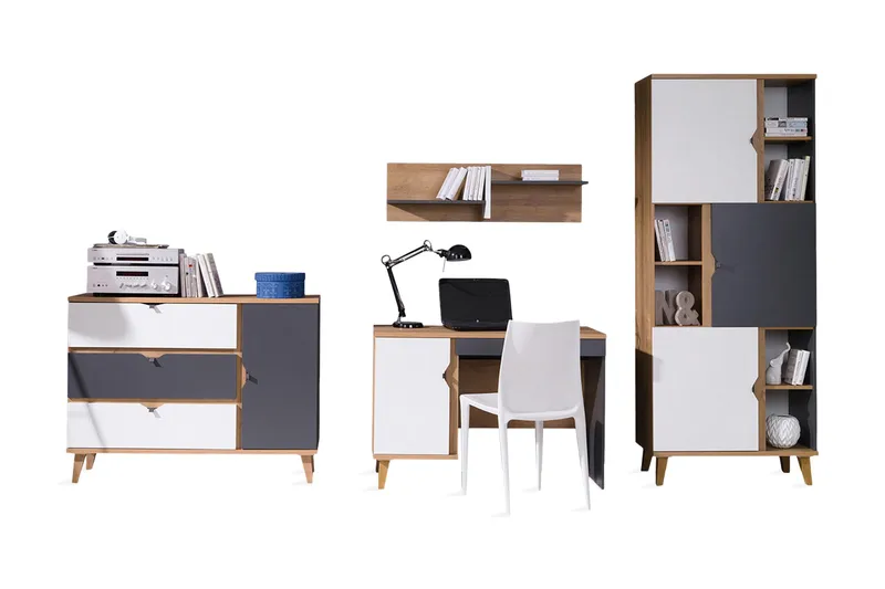 Memone soveværelsessæt barn - Beige / Grå / Hvid - Møbler - Møbelsæt - Møbelsæt til soveværelse