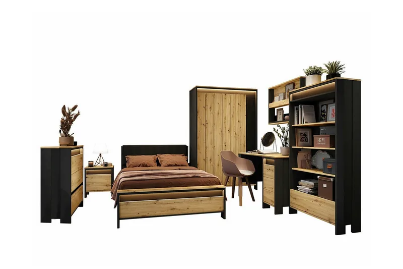 Rathmore Møbelsæt til Soveværelse, Sort