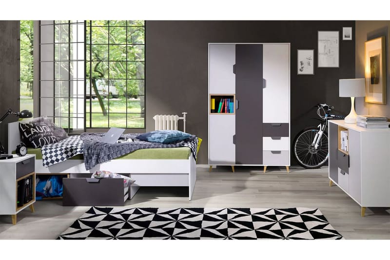 Sayuki Møbelsæt Til Soveværelse, Hvid/Grå