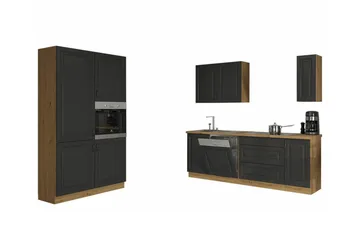 Templemore Möbelset För Kök & Matplats Black/Dark Wood - Møbler - Møbelsæt - Møbelsæt til køkken & spisestue