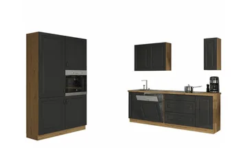 Templemore Möbelset För Kök & Matplats Black/Wood - Møbler - Møbelsæt - Møbelsæt til køkken & spisestue
