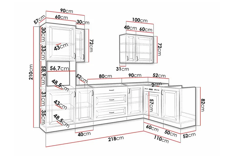 Templemore Möbelset För Kök & Matplats Black/Wood - Møbler - Møbelsæt - Møbelsæt til køkken & spisestue