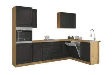 Templemore Möbelset För Kök & Matplats Black/Wood - Møbler - Møbelsæt - Møbelsæt til køkken & spisestue