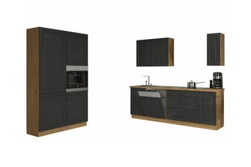 Templemore Möbelset För Kök & Matplats Black/Wood - Møbler - Møbelsæt - Møbelsæt til køkken & spisestue