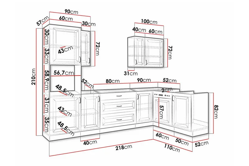 Templemore Möbelset För Kök & Matplats Brown/Wood - Møbler - Møbelsæt - Møbelsæt til køkken & spisestue