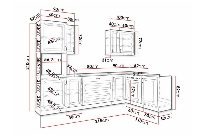 Templemore Möbelset För Kök & Matplats Brown/Wood - Møbler - Møbelsæt - Møbelsæt til køkken & spisestue