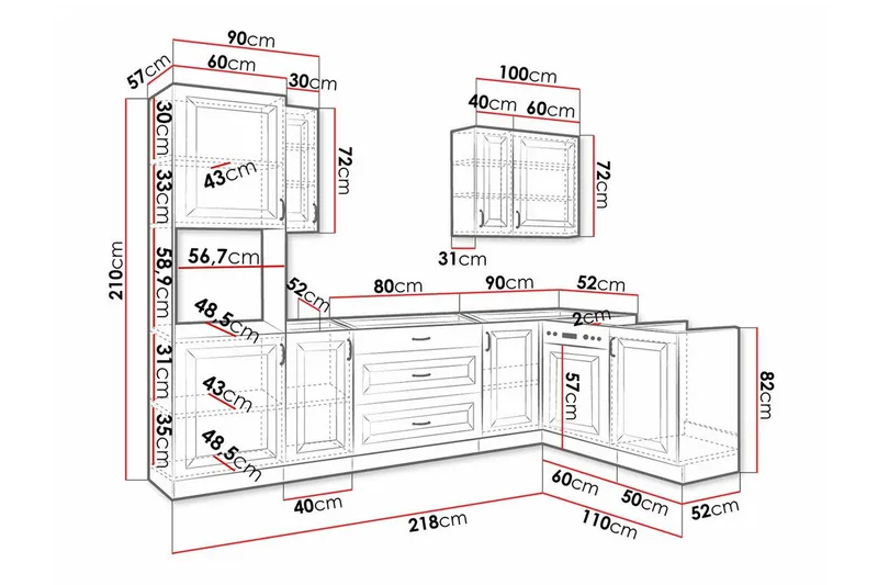 Templemore Möbelset För Kök & Matplats Brown/Wood - Møbler - Møbelsæt - Møbelsæt til køkken & spisestue
