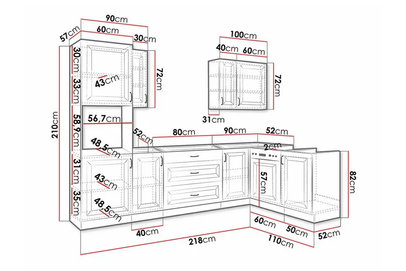 Templemore Möbelset För Kök & Matplats White - Møbler - Møbelsæt - Møbelsæt til køkken & spisestue