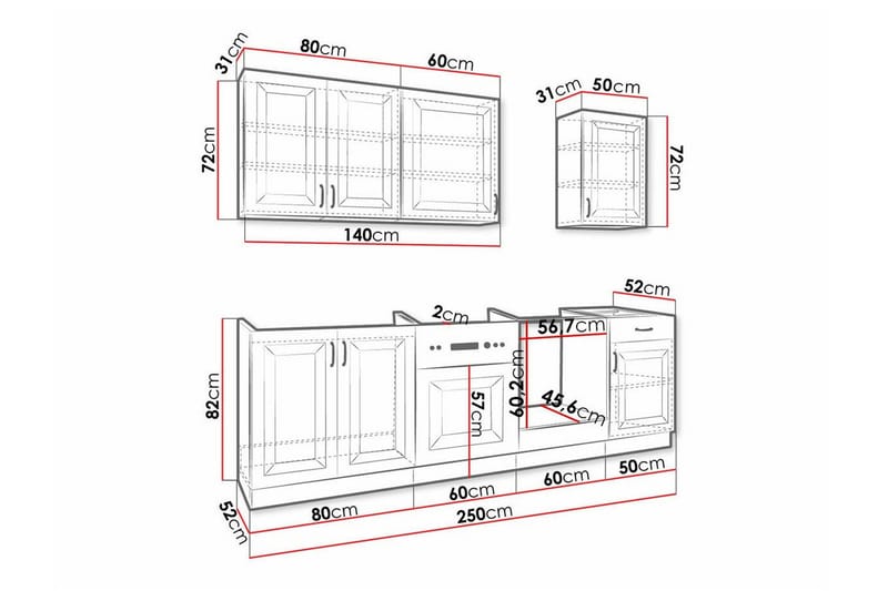 Templemore Möbelset För Kök & Matplats White - Møbler - Møbelsæt - Møbelsæt til køkken & spisestue