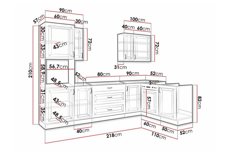 Templemore Möbelset För Kök & Matplats White - Møbler - Møbelsæt - Møbelsæt til køkken & spisestue