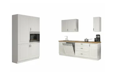 Templemore Möbelset För Kök & Matplats White/Wood - Møbler - Møbelsæt - Møbelsæt til køkken & spisestue