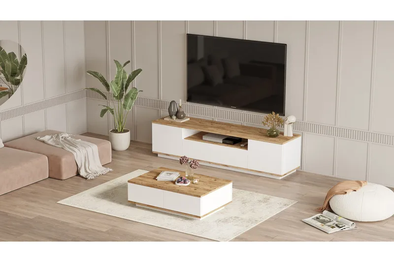 Anari Stuesæt - Hvid - Møbler - Møbelsæt - Møbelsæt til stuen