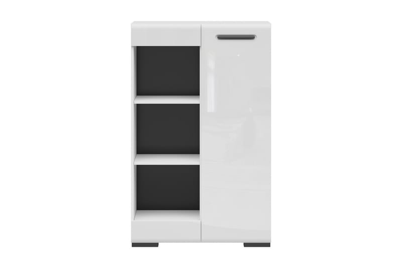 Assena Stuesæt 80x37 cm - Hvid højglans / sort - Møbelsæt til stuen