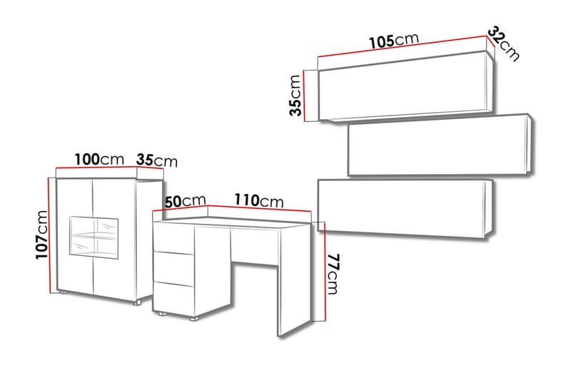 Calabrini stuesæt - Grå / Hvid - Møbler - Møbelsæt - Møbelsæt til stuen