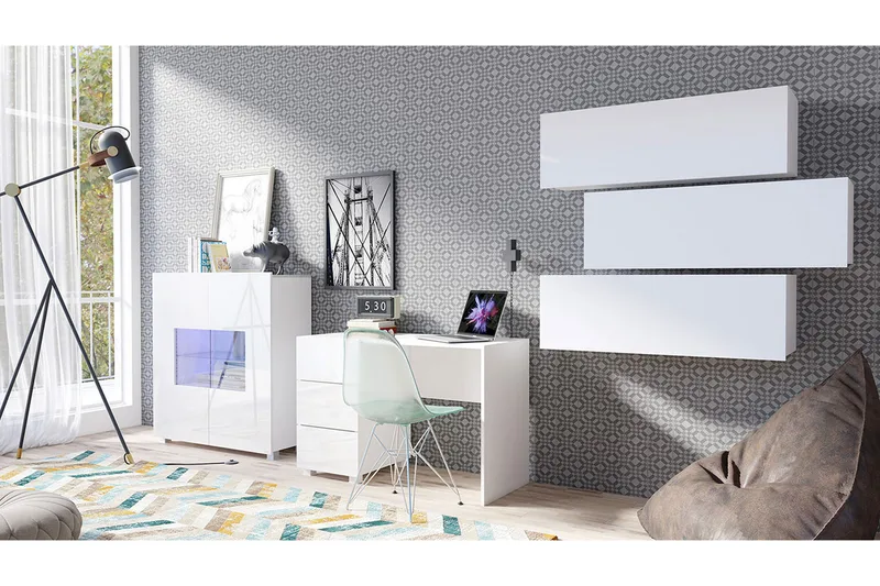 Calabrini stuesæt, Grå / Hvid