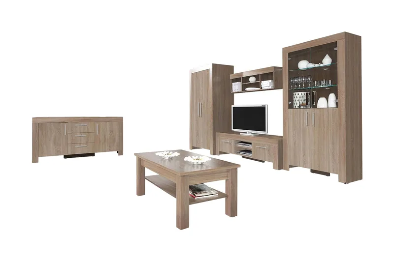 Cezar Stuesæt - Beige / Brun - Møbler - Møbelsæt - Møbelsæt til stuen