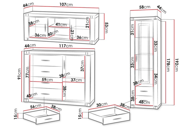 Dallas Stuesæt - Eg - Møbler - Møbelsæt - Møbelsæt til stuen