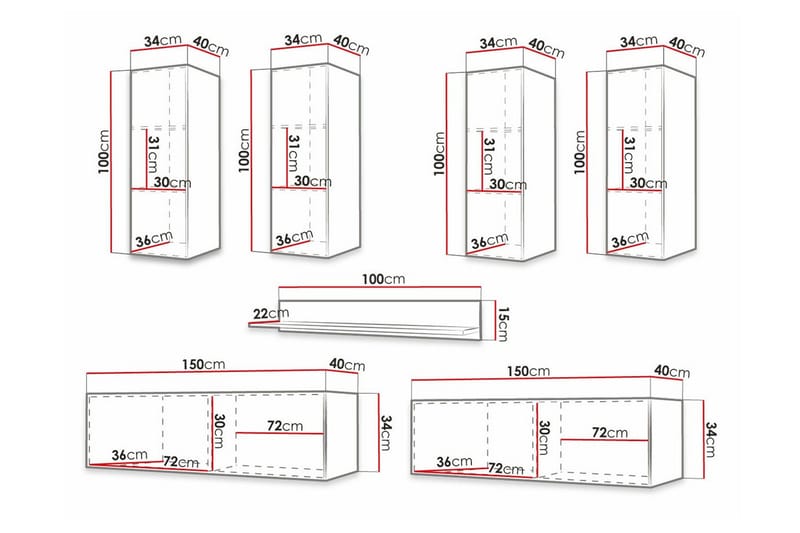 Dunvegan Möbelset För Vardagsrum Black - Møbler - Møbelsæt - Møbelsæt til stuen