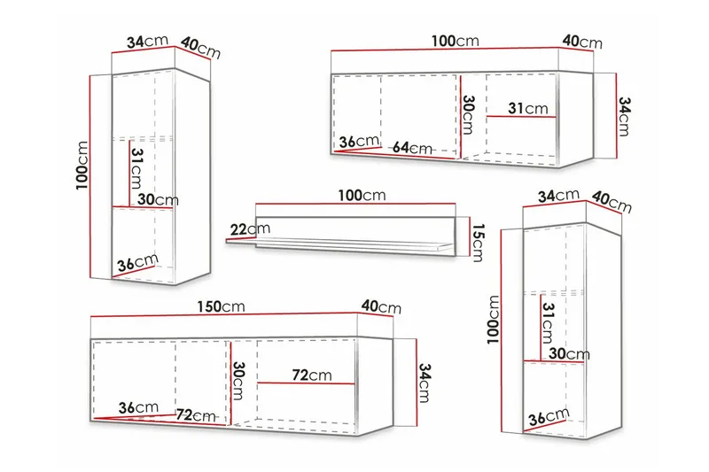 Dunvegan Möbelset För Vardagsrum Black - Møbler - Møbelsæt - Møbelsæt til stuen