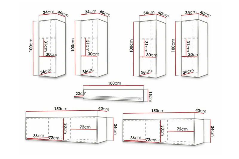 Dunvegan Möbelset För Vardagsrum White - Møbler - Møbelsæt - Møbelsæt til stuen