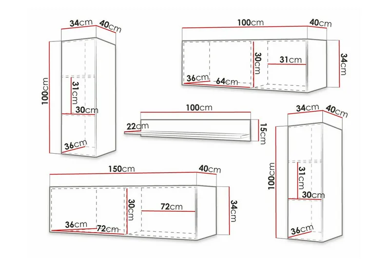 Dunvegan Möbelset För Vardagsrum White - Møbler - Møbelsæt - Møbelsæt til stuen