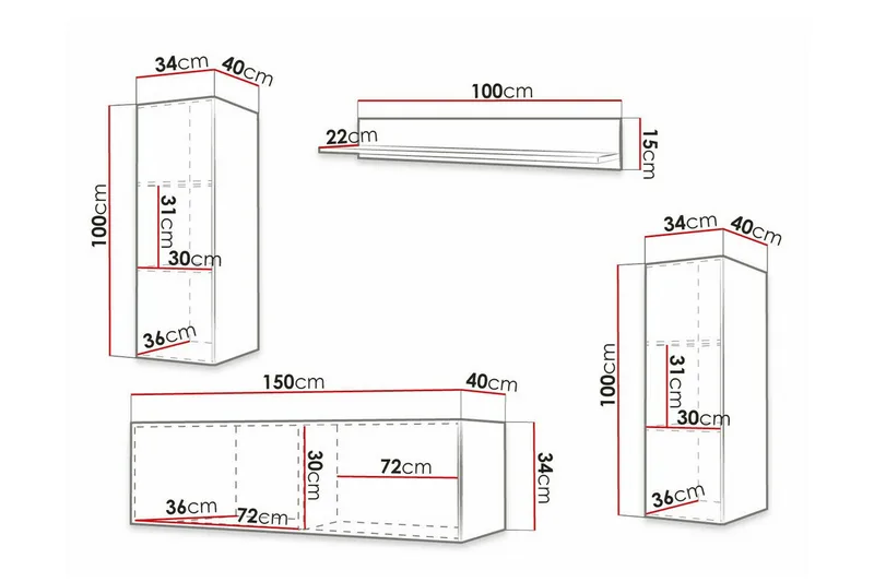 Dunvegan Möbelset För Vardagsrum White - Møbler - Møbelsæt - Møbelsæt til stuen