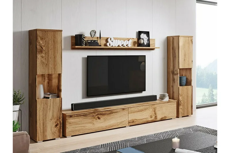 Galbally Möbelset För Vardagsrum Brown - Møbler - Møbelsæt - Møbelsæt til stuen