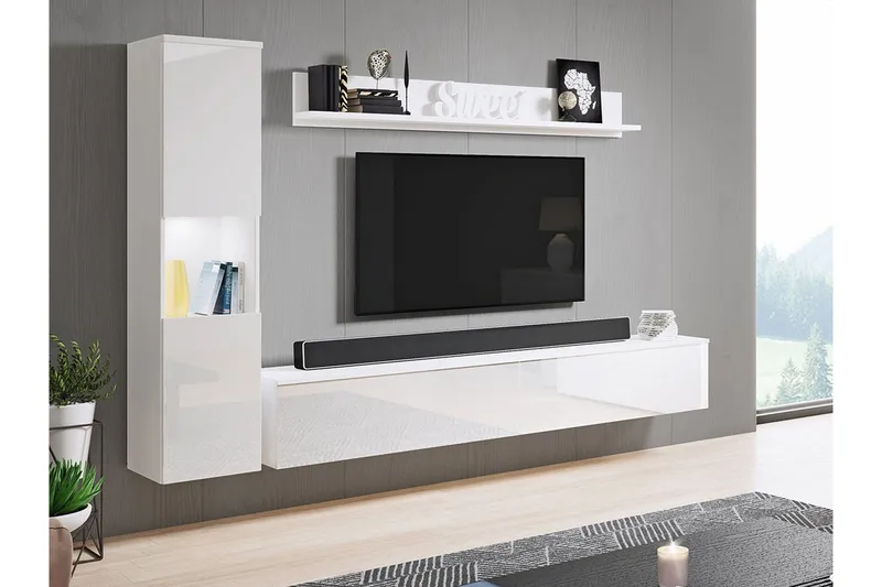 Galbally Möbelset För Vardagsrum White - Møbler - Møbelsæt - Møbelsæt til stuen