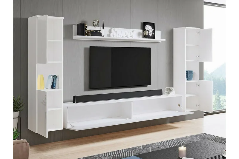 Galbally Möbelset För Vardagsrum White - Møbler - Møbelsæt - Møbelsæt til stuen