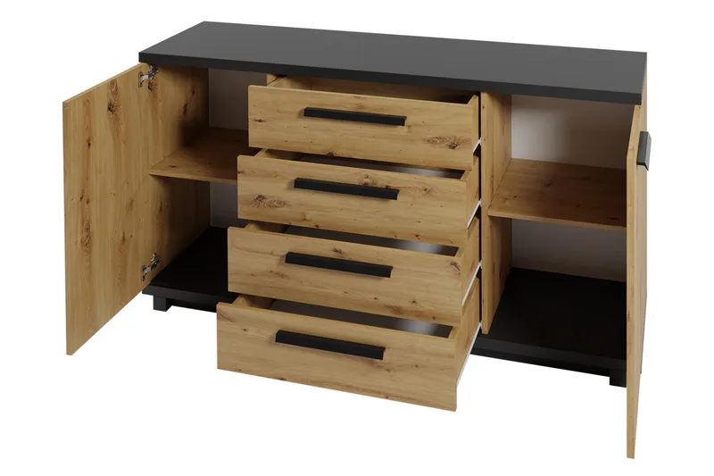 Ines Stuesæt - Eg/Sort - Møbler - Møbelsæt - Møbelsæt til stuen