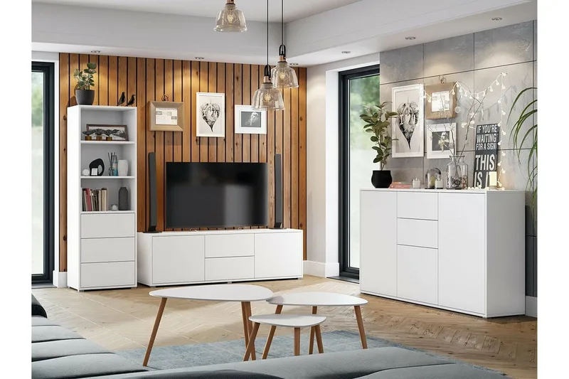 Kintore Möbelset För Vardagsrum White - Møbler - Møbelsæt - Møbelsæt til stuen