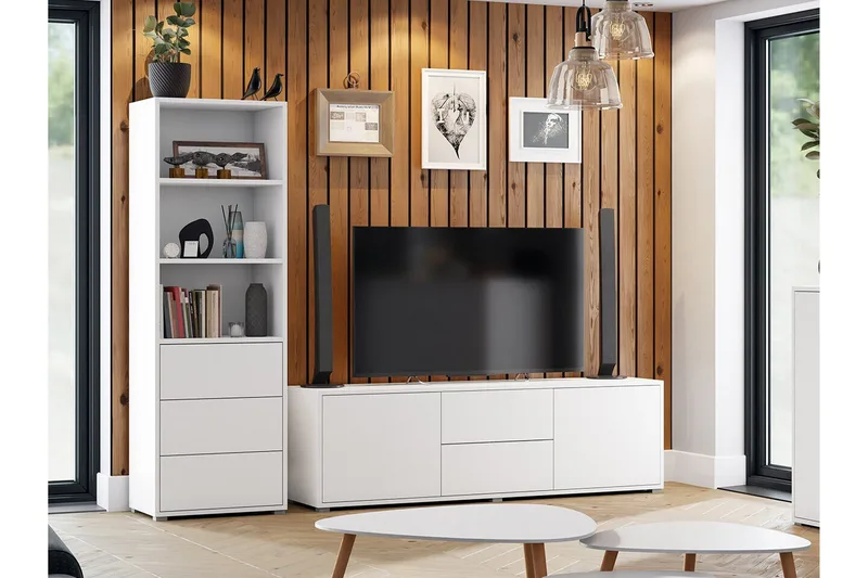 Kintore Möbelset För Vardagsrum White - Møbler - Møbelsæt - Møbelsæt til stuen