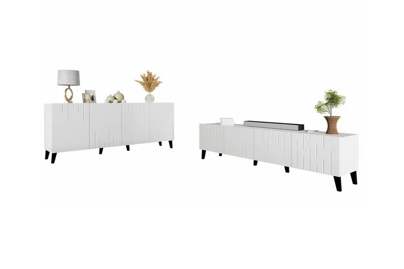 Kintore Möbelset För Vardagsrum White - Møbler - Møbelsæt - Møbelsæt til stuen