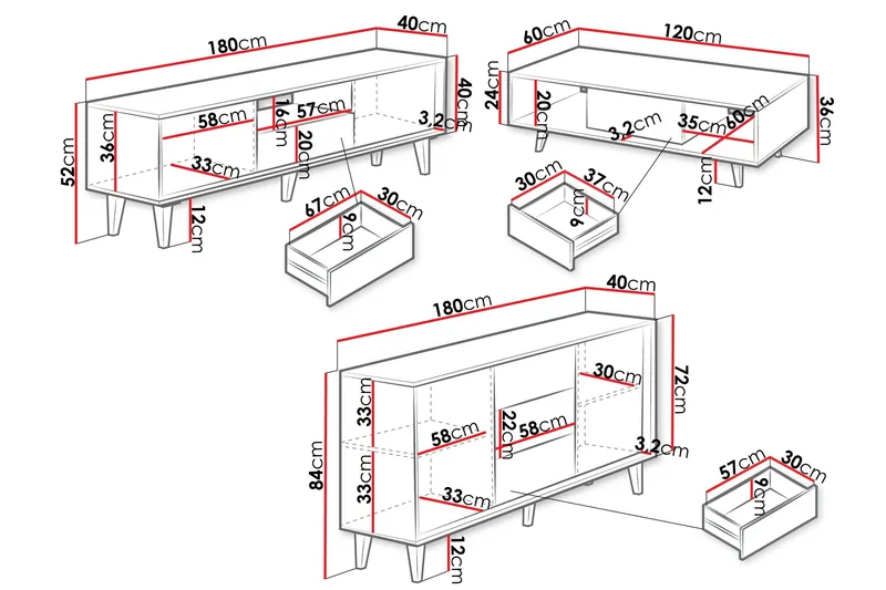 Kintore Møbelset til Stue - Brun - Møbler - Møbelsæt - Møbelsæt til stuen