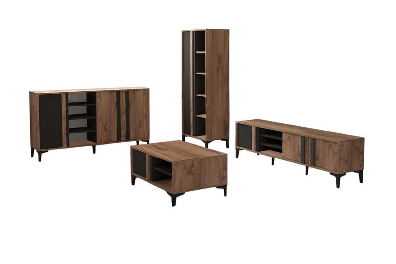 Lacin Stuesæt - Antracit - Møbler - Møbelsæt - Møbelsæt til stuen