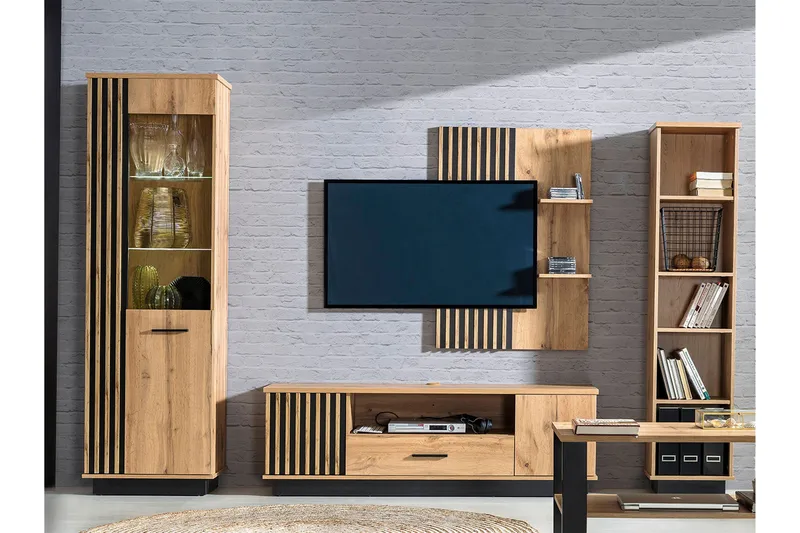 Møbelsæt til stuen, Sort|Eg