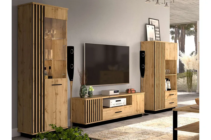 Møbelsæt til stuen, Sort|Eg