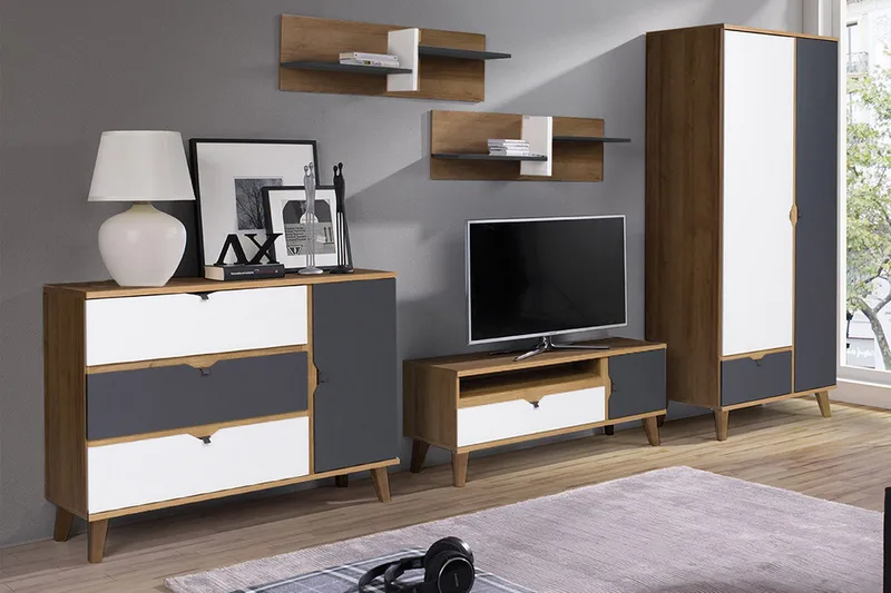 Memone Stuesæt, Beige / Grå / Hvid